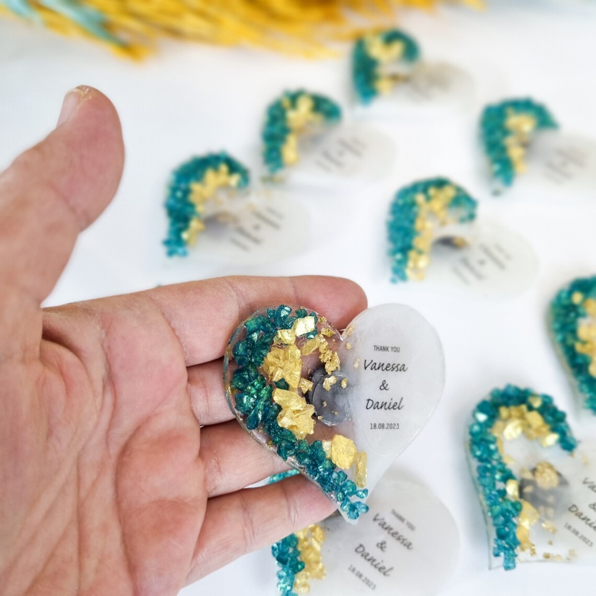 Wedding Package Gold - Aimants en forme de cœur pour