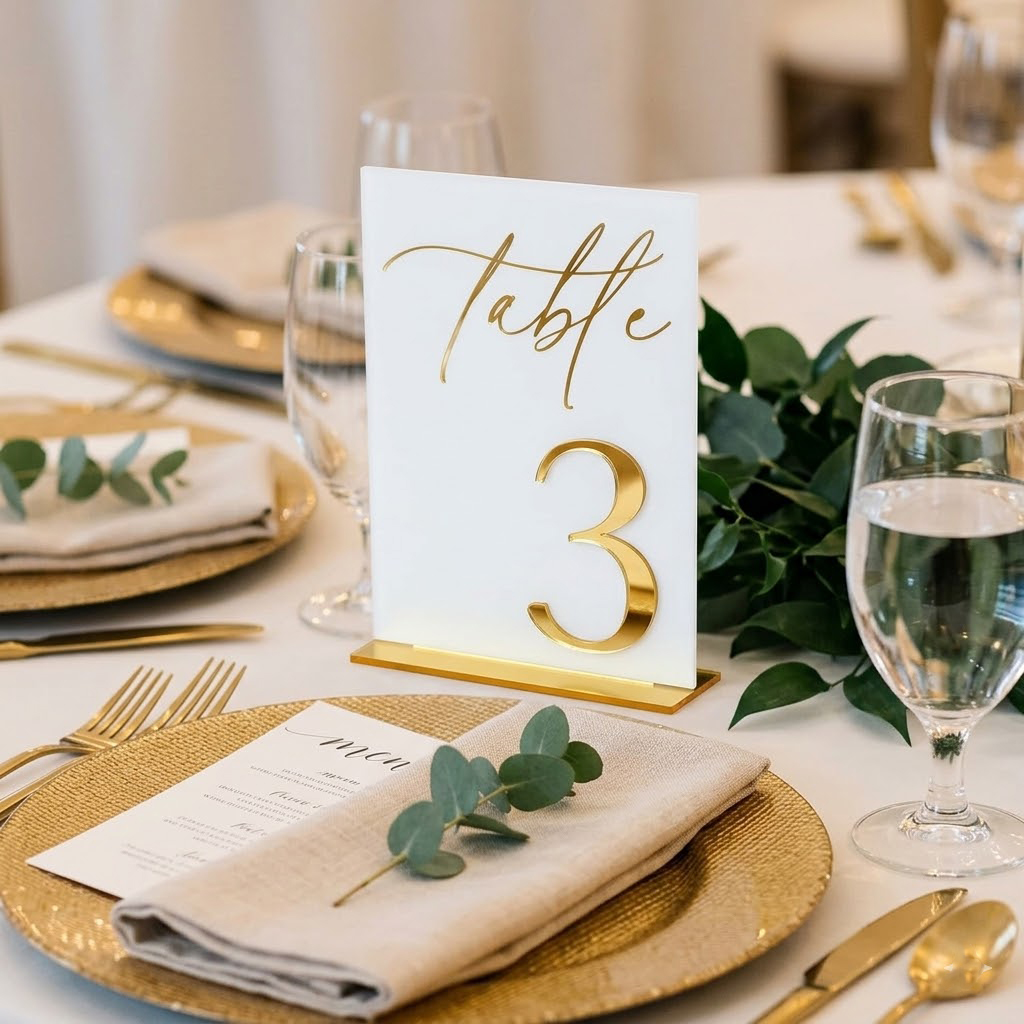 Table Number Gold - Numéros de table de mariage 1-10