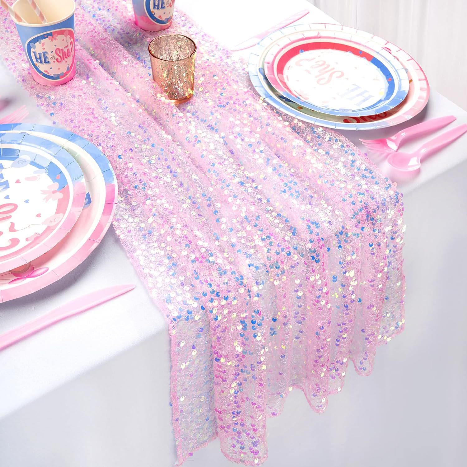 Table Runner Sequin - Chemin de Table à paillettes irisées