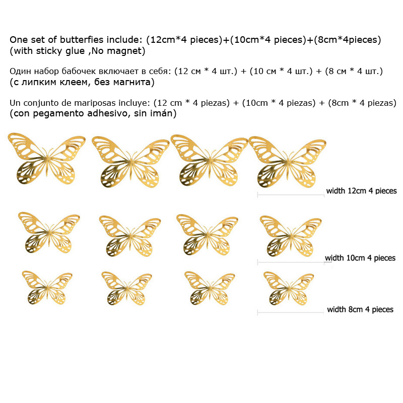 Lot de 12 autocollants muraux  - Wedding Package Gold avis et prix